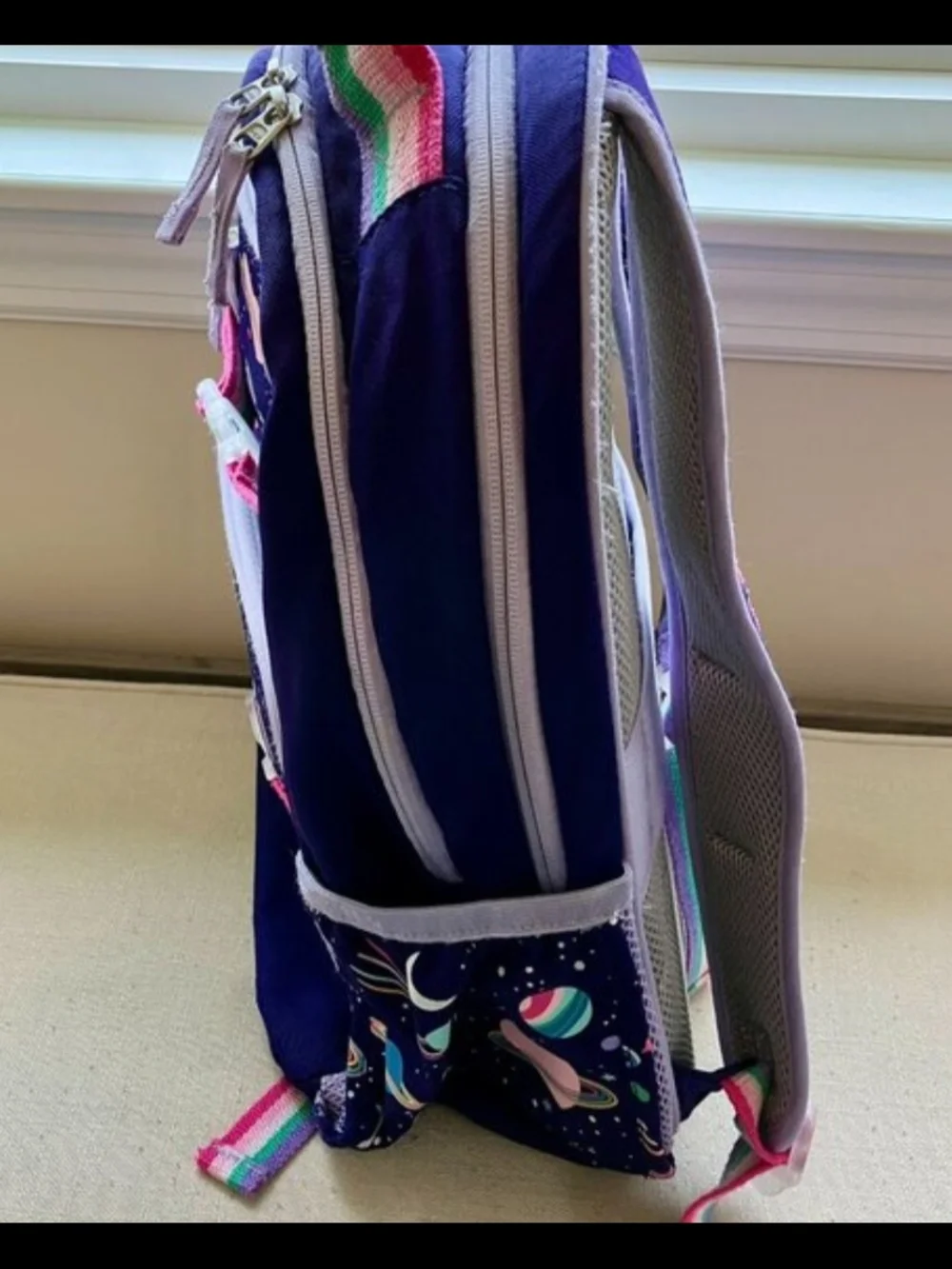 Pottery Barn Kids -Space Print Purple Large Backpack & Lunchbox Set